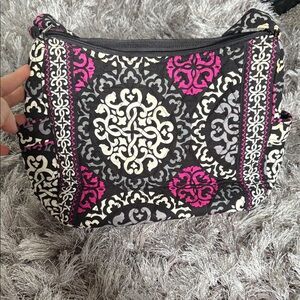 Stylish Black and Pink Vera Bradley cross body Patterned Women's Bag